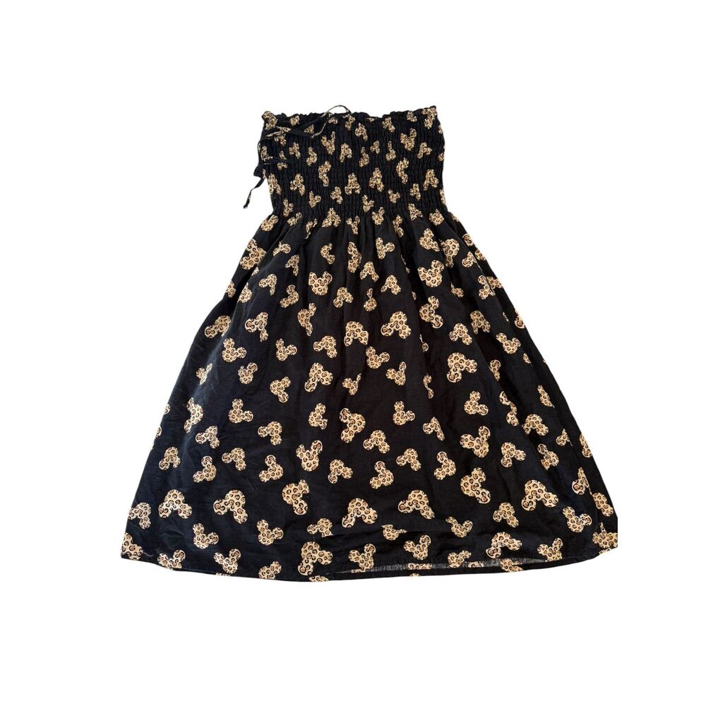 Disney Parks Smocked Leopard Mickey Halter Dress Size S/M